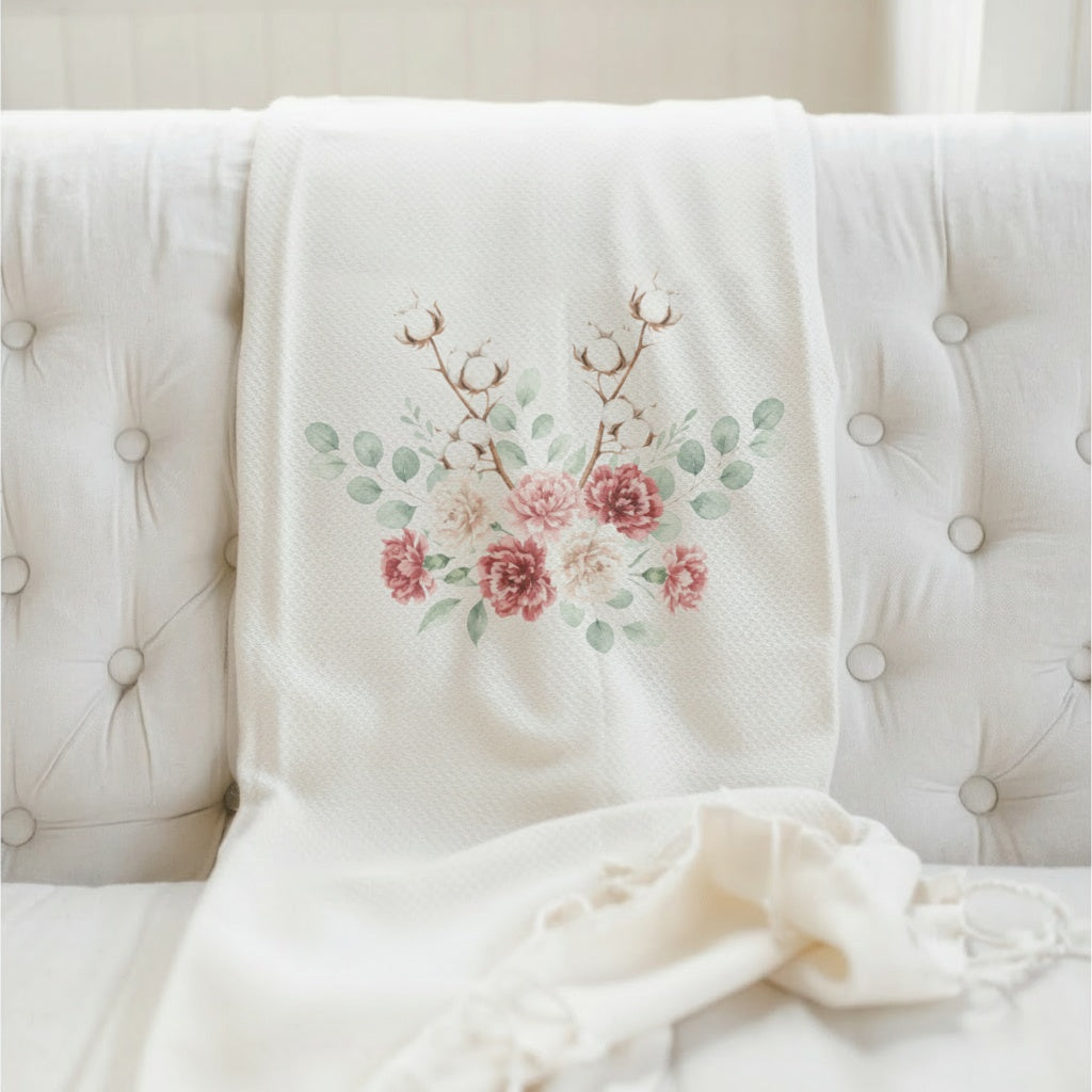 Throw Blankets - Spring Cotton Bouquet