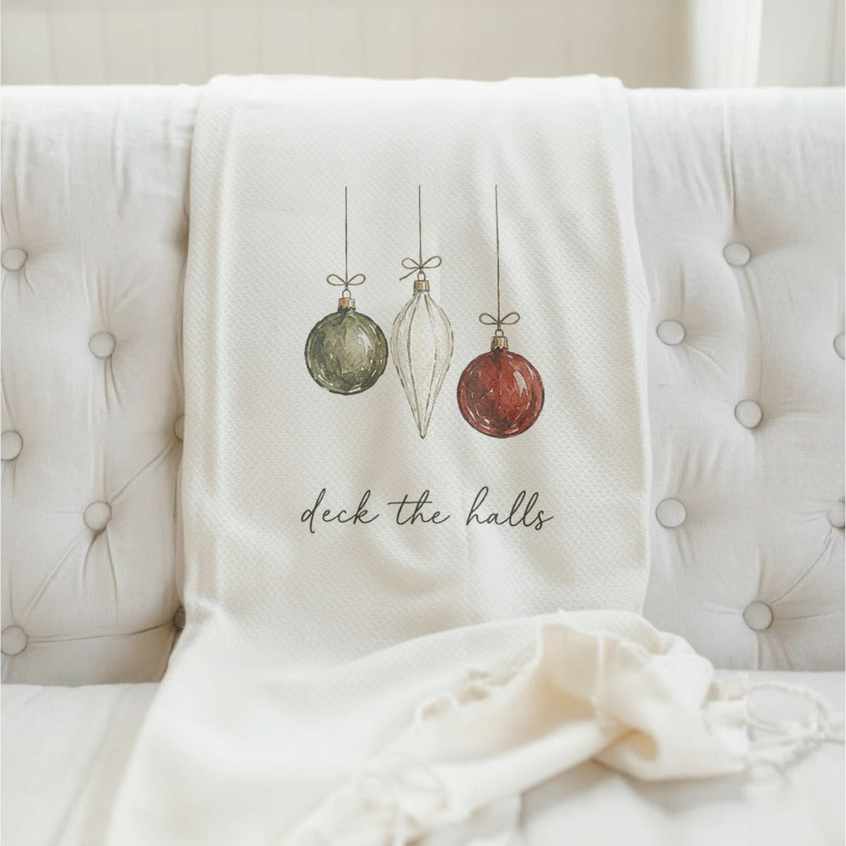 Deck the Halls Christmas Printed Throw Blanket