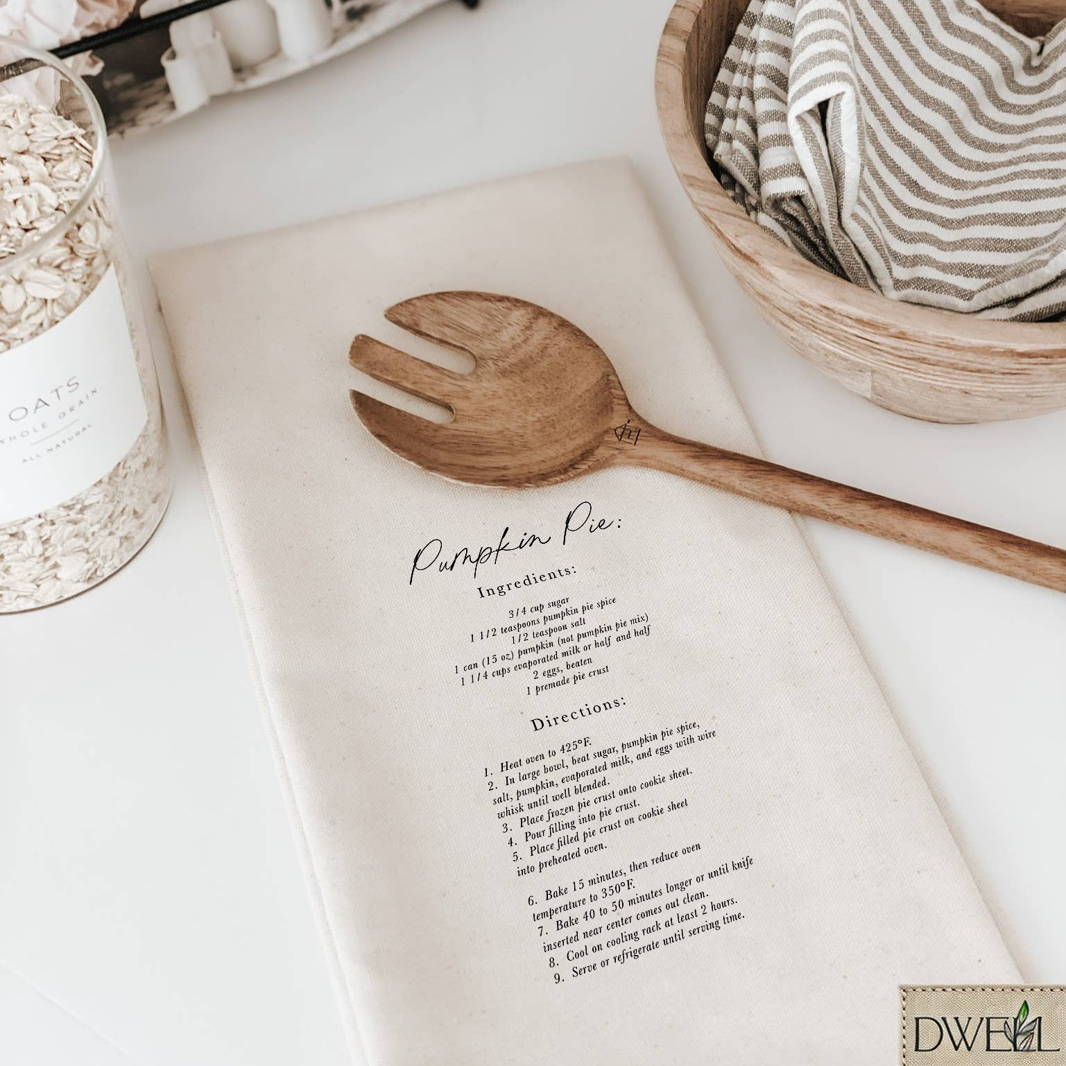 Tea Towel - Pumpkin Pie Recipe