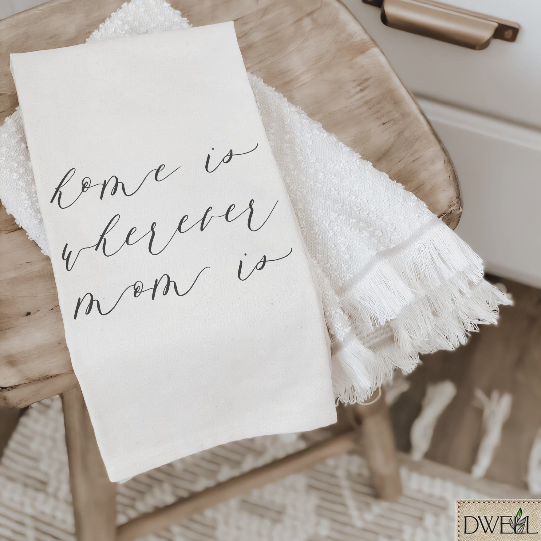 Tea Towel - Home is Wherever Mom Is