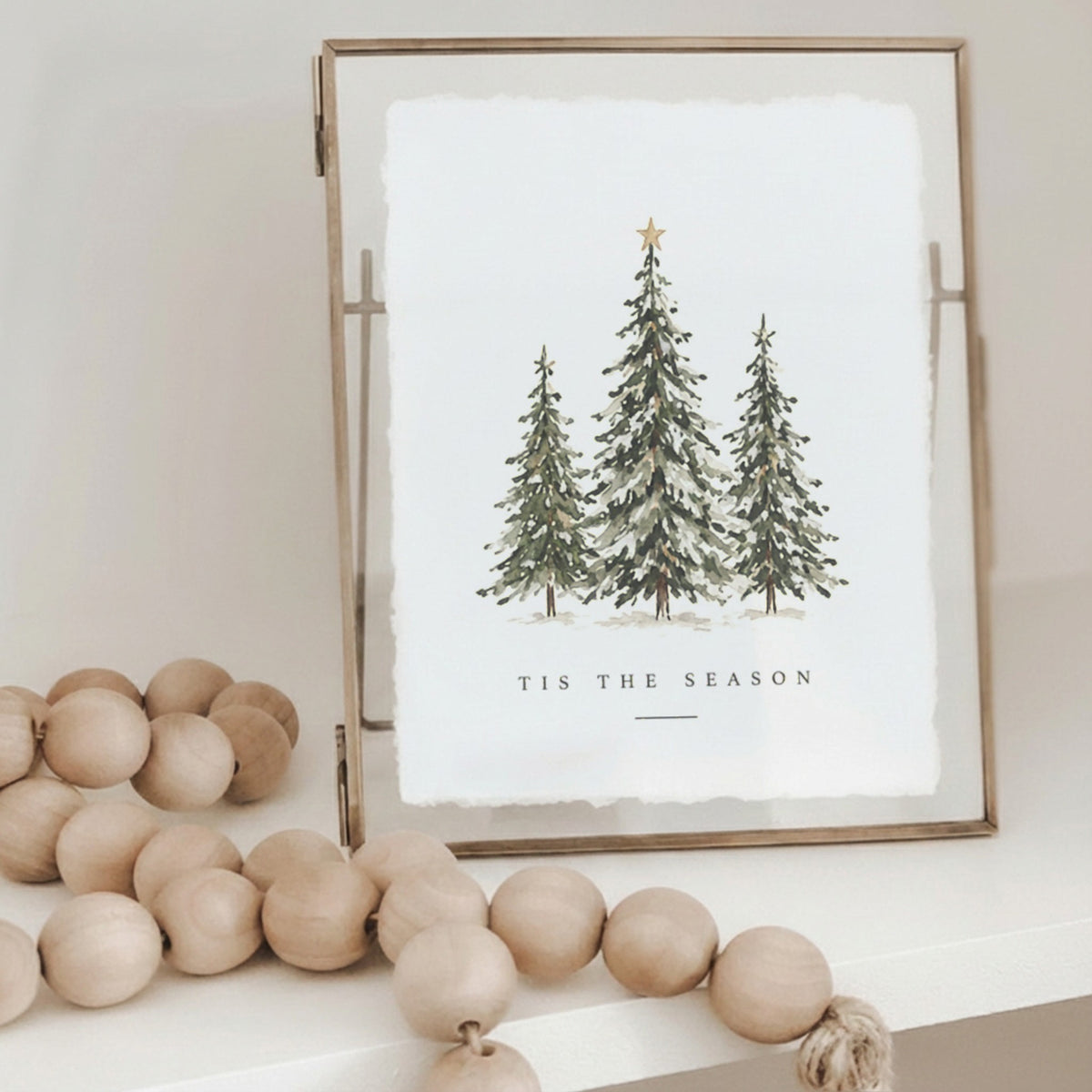Tis The Season 3 Tree Glass Frame & Art Card