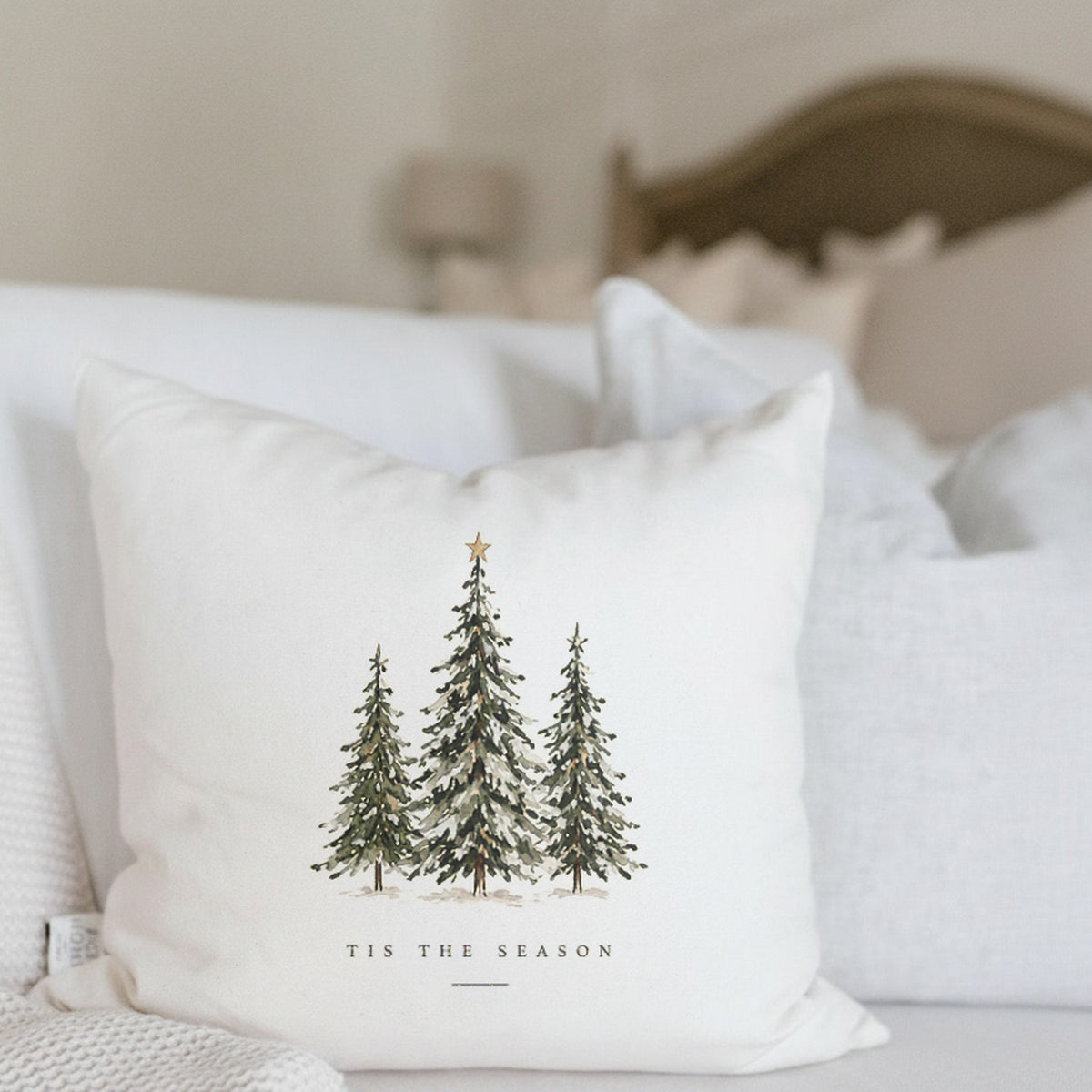 Tis The Season Christmas Tree Throw Pillow