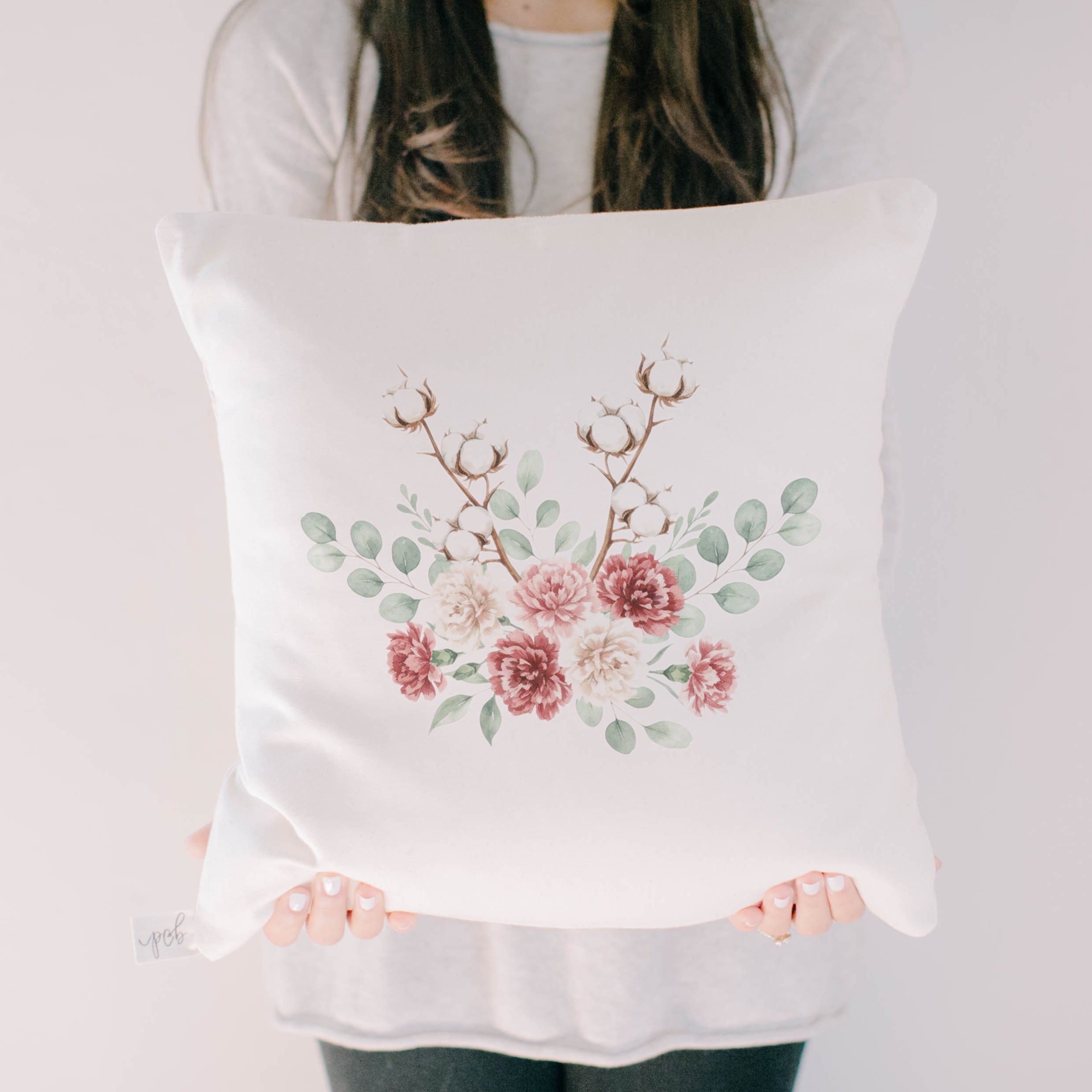 Throw Pillows - Spring Cotton Bouquet