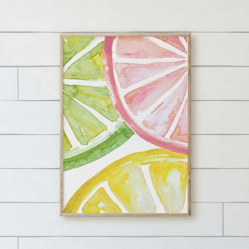 Wooden Frames - Watercolor Lemon Slices