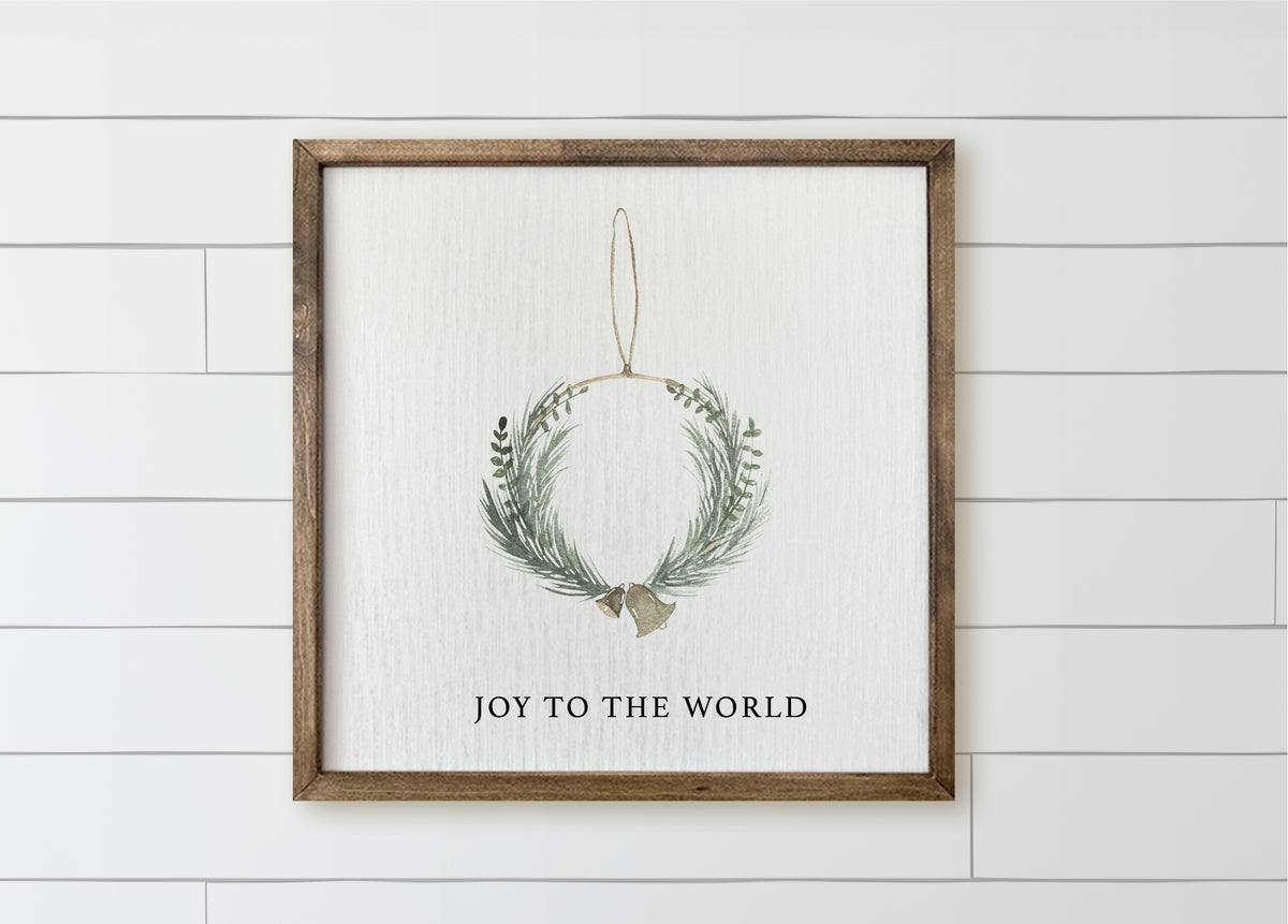 Wooden Frames - Joy To The World Wreath