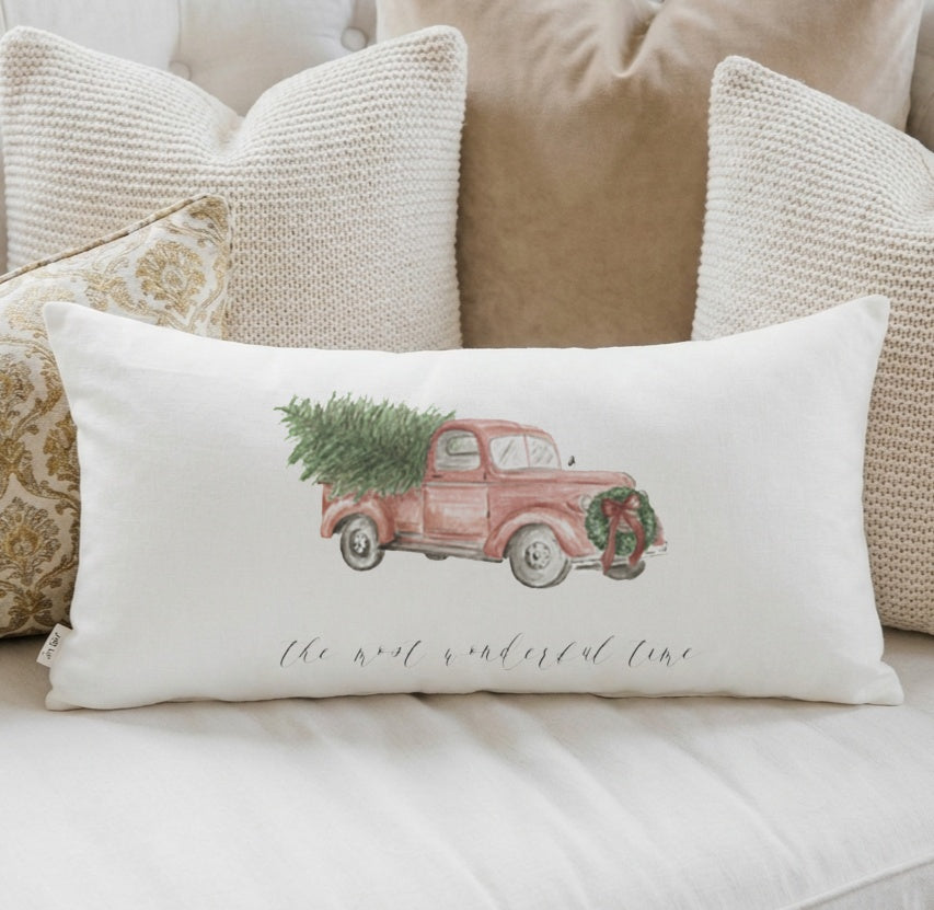 Lumbar Pillows - The Most Wonderful Time Watercolor