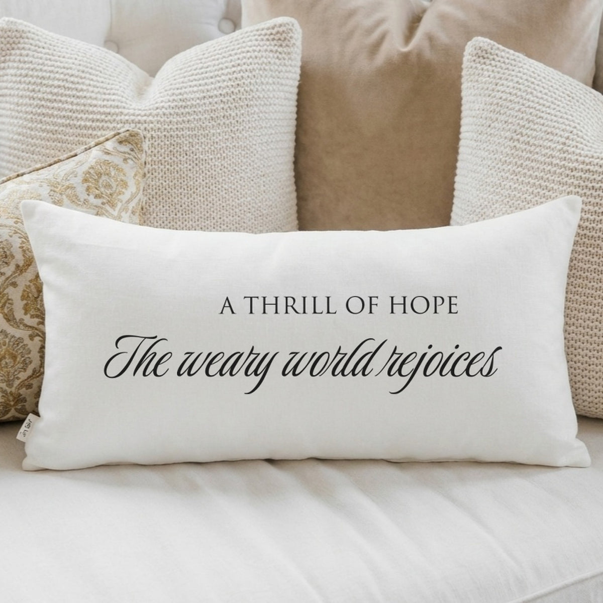 A Thrill of Hope Christmas Lumbar Pillow