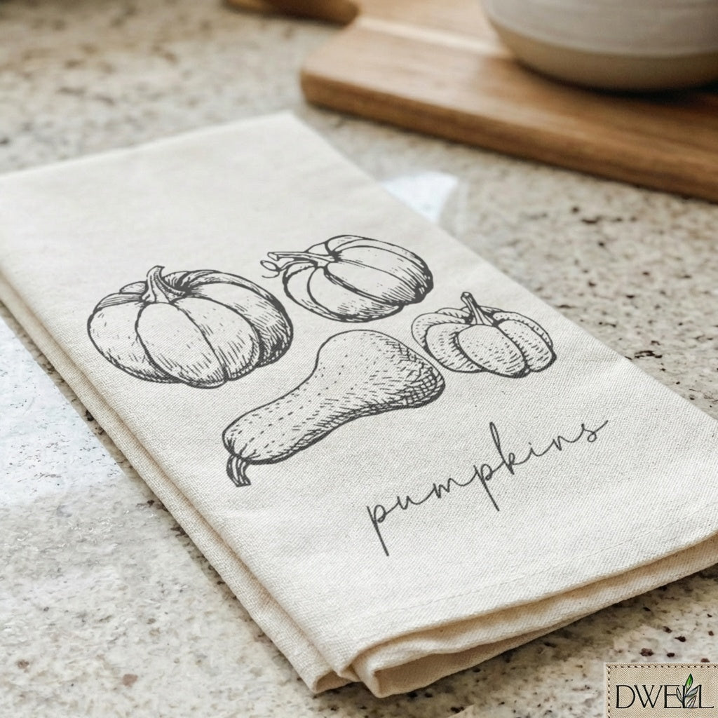 Tea Towel - Pumpkins and Gourds