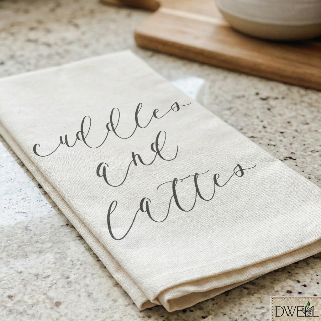 Tea Towel - Cuddles and Lattes