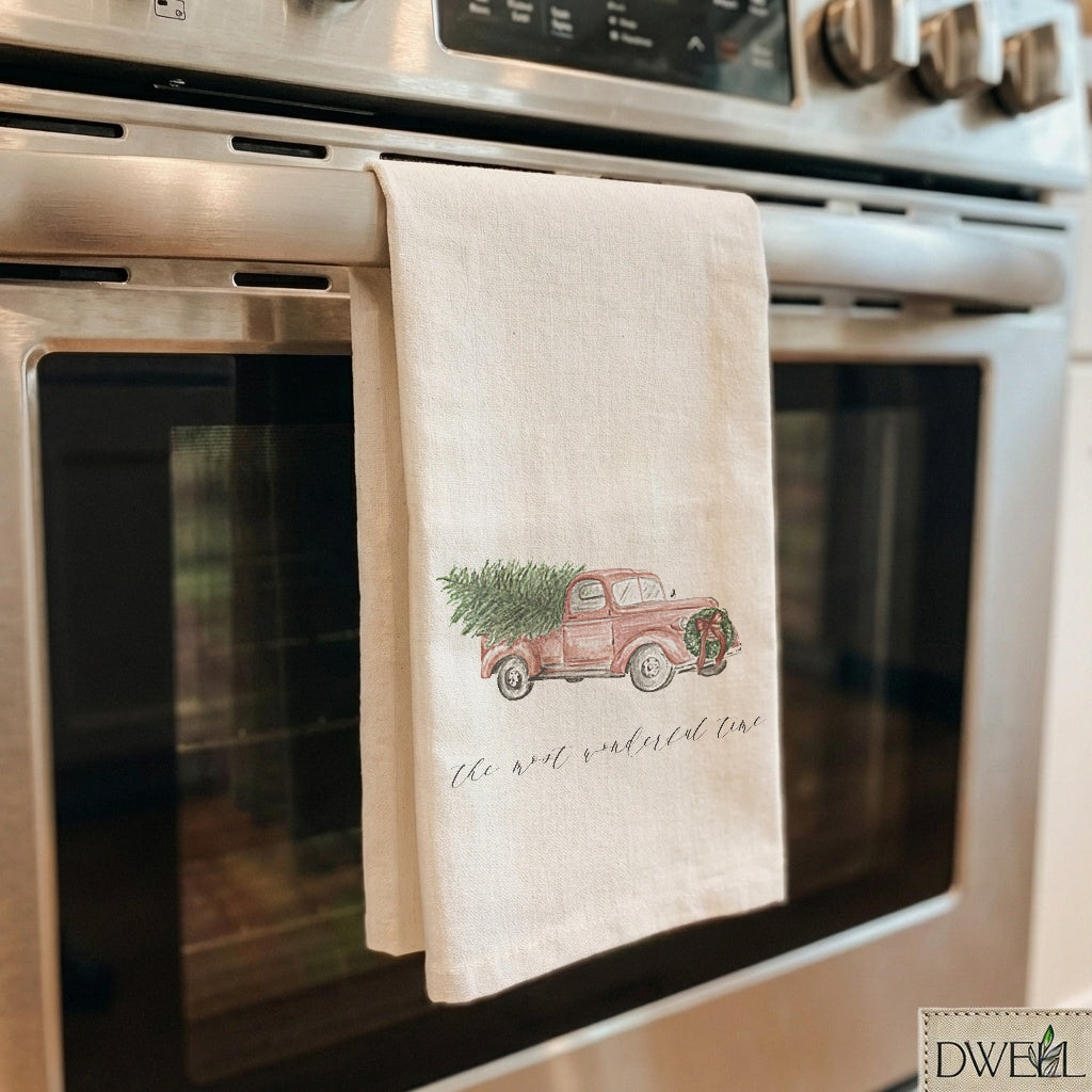 Tea Towel - The Most Wonderful Time Watercolor
