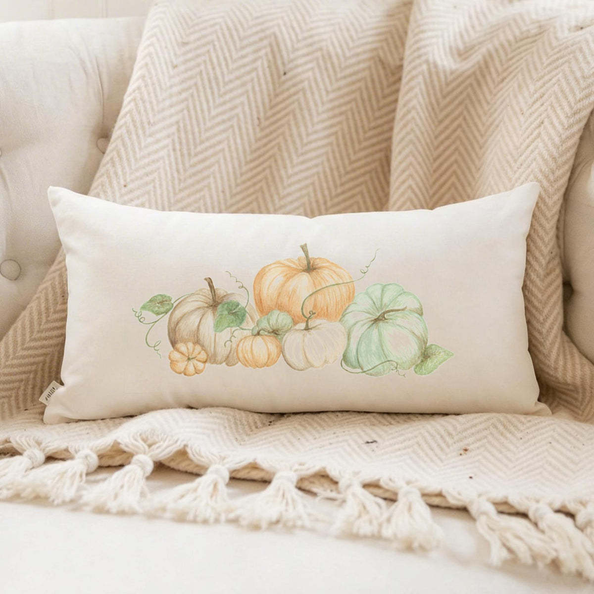 Lumbar Pillows - Pumpkins Watercolor