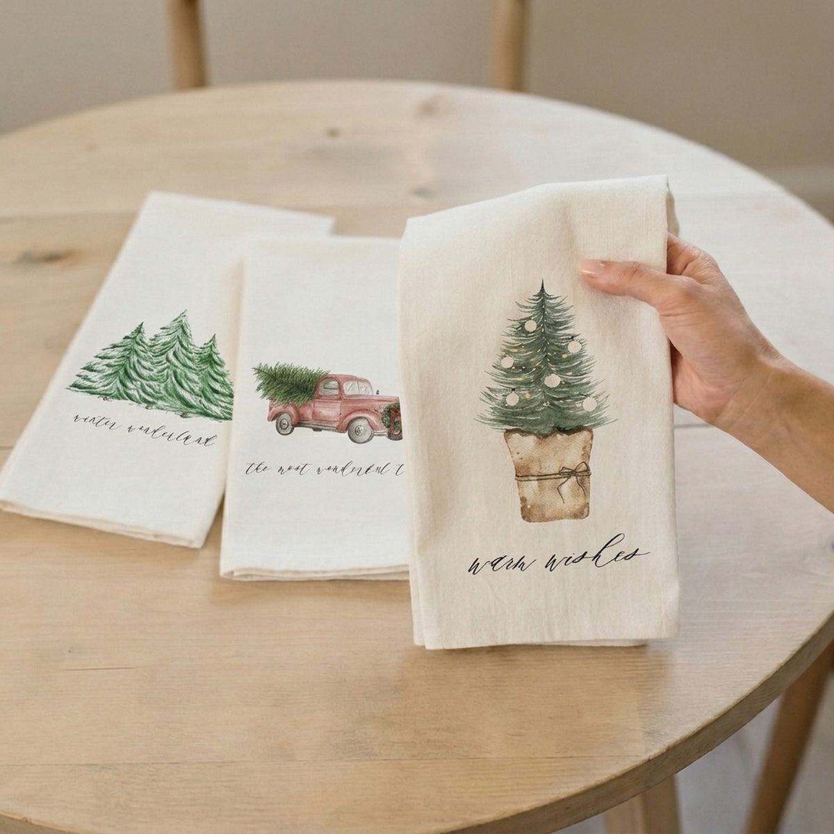 Tea Towel - Warm Wishes Watercolor