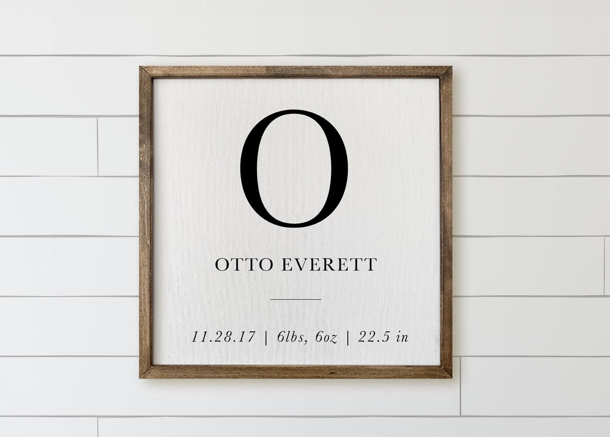 Personalized Wooden Frames - Personalized Baby Initial and