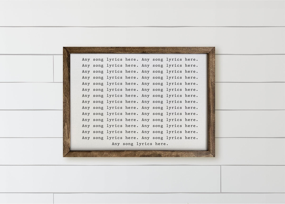 Personalized Wooden Frames - Personalized Song Lyrics