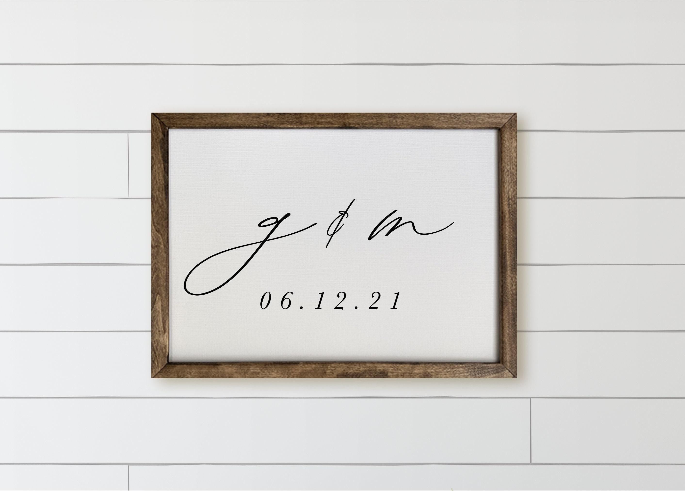 Personalized Wooden Frames - Personalized Initials and Date