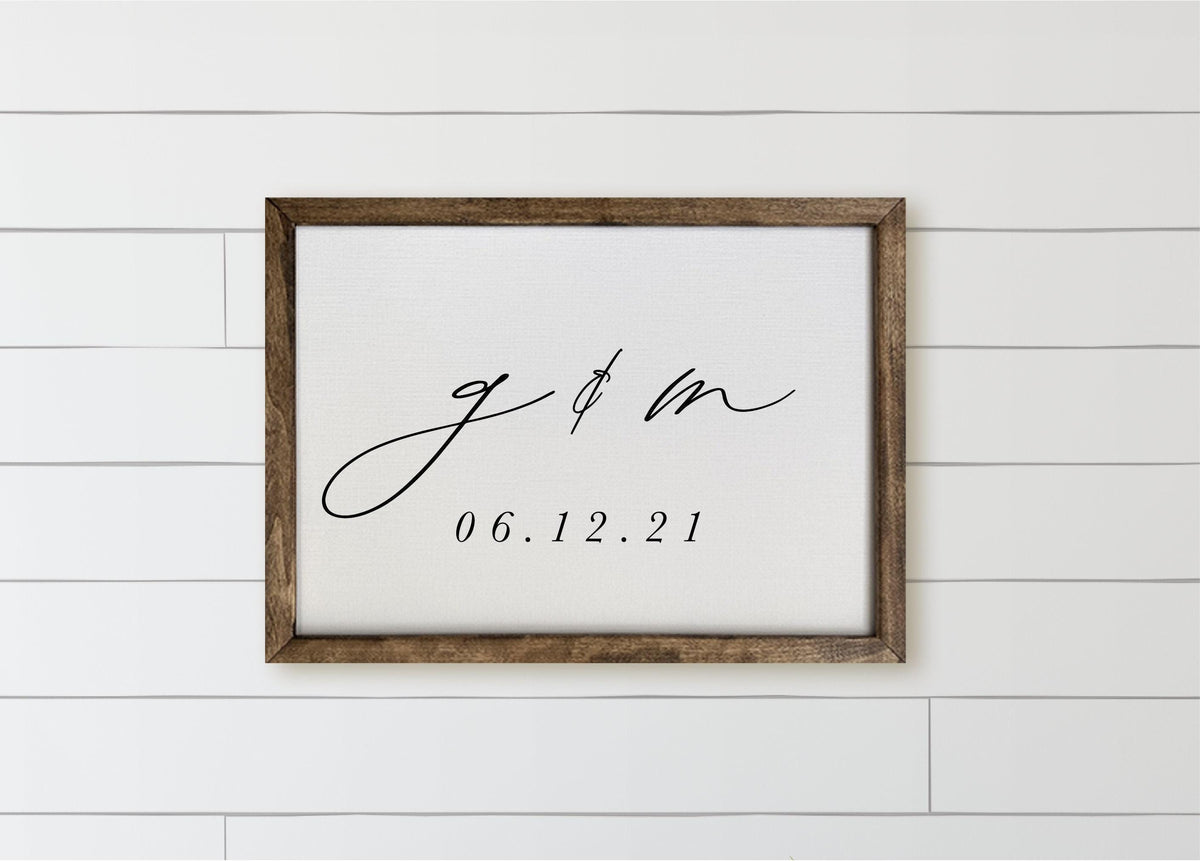 Personalized Wooden Frames - Personalized Initials and Date