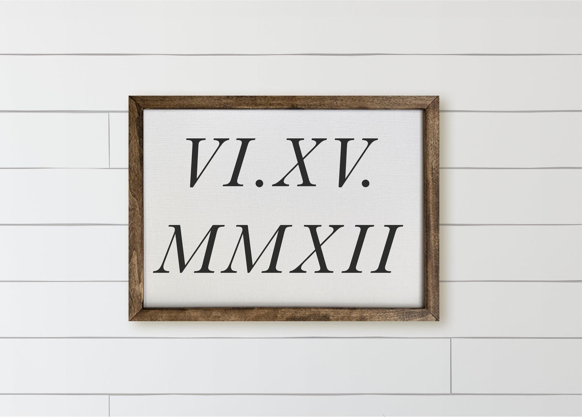 Personalized Wooden Frames - Personalized Roman Numerals