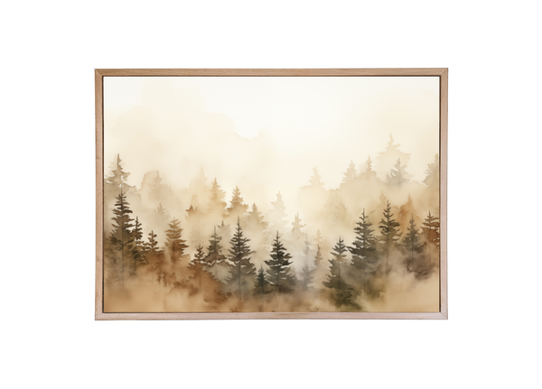 Warm Toned Trees Wood Framed Print