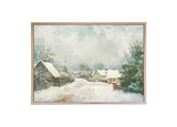 Snowy Town Wood Framed Print