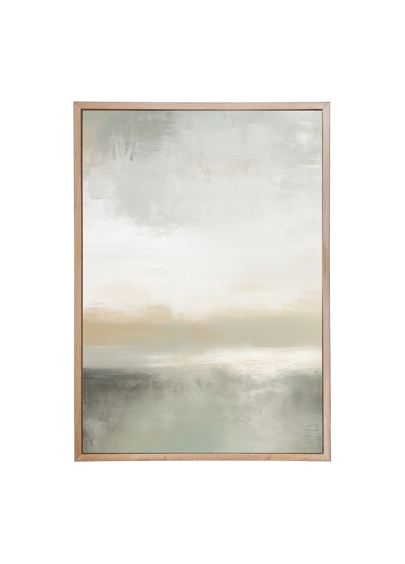 Abstract Greige Wood Framed Print