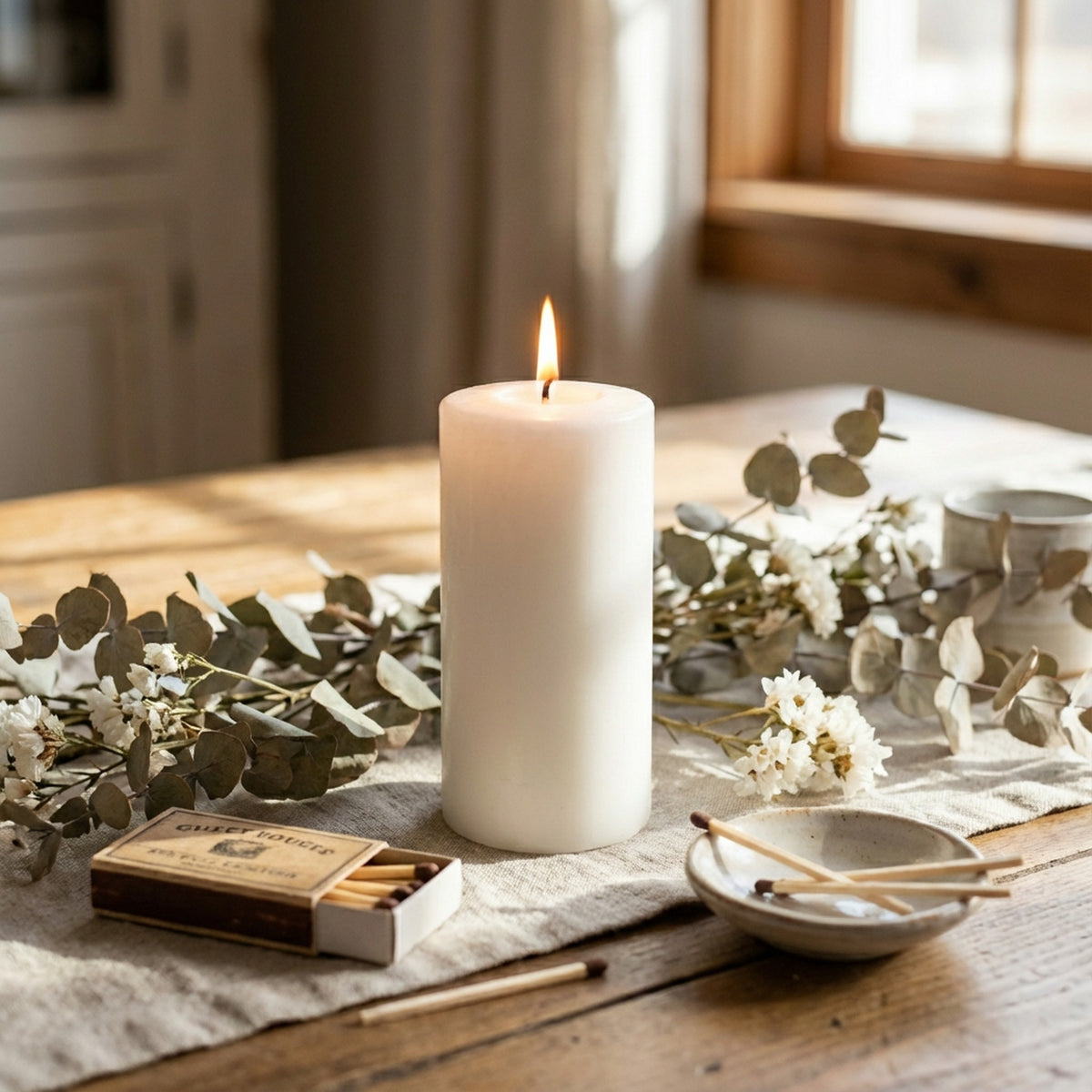 Tis The Season Printed Christmas Pillar Candle