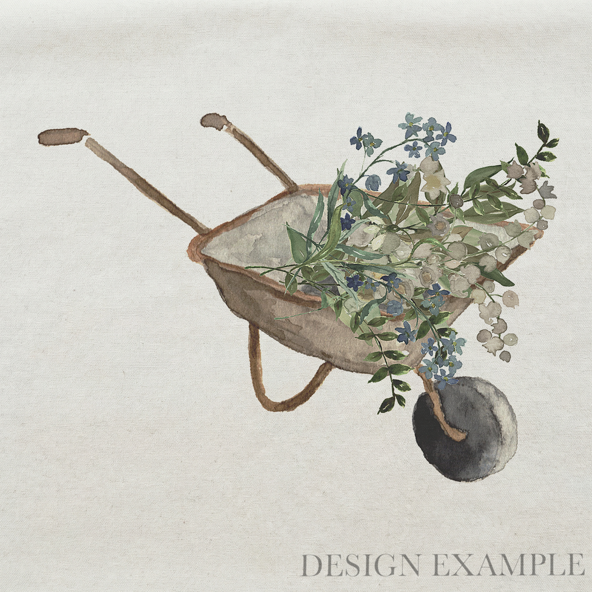 Tea Towel - Wheel Barrow Watercolor