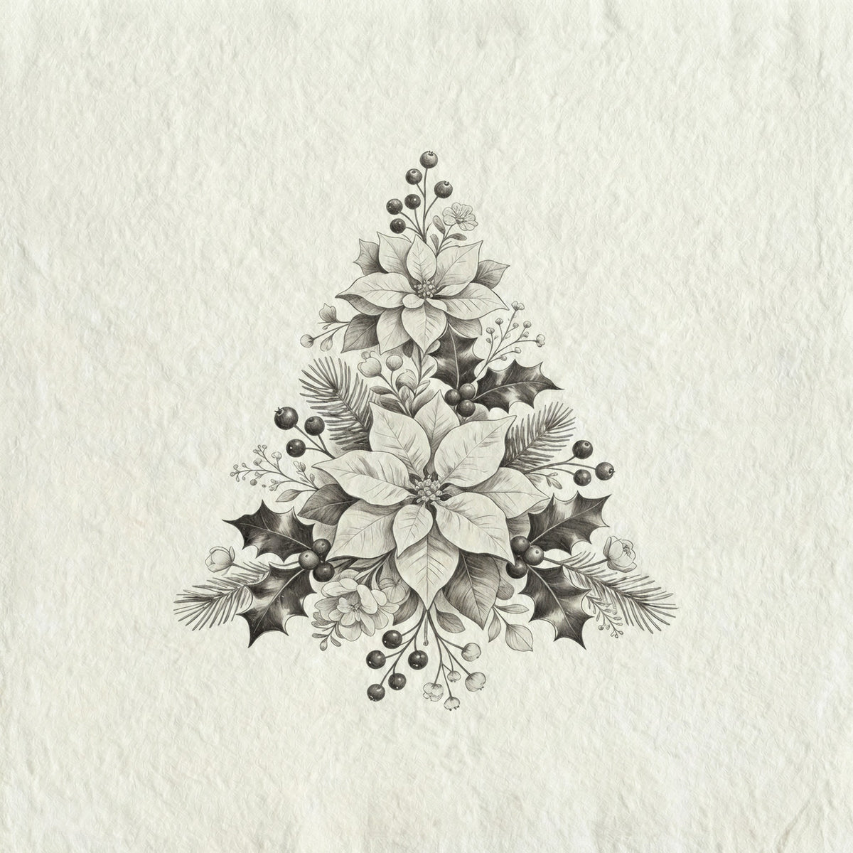 Floral Tree Foliage Glass Table Frame & Art Card
