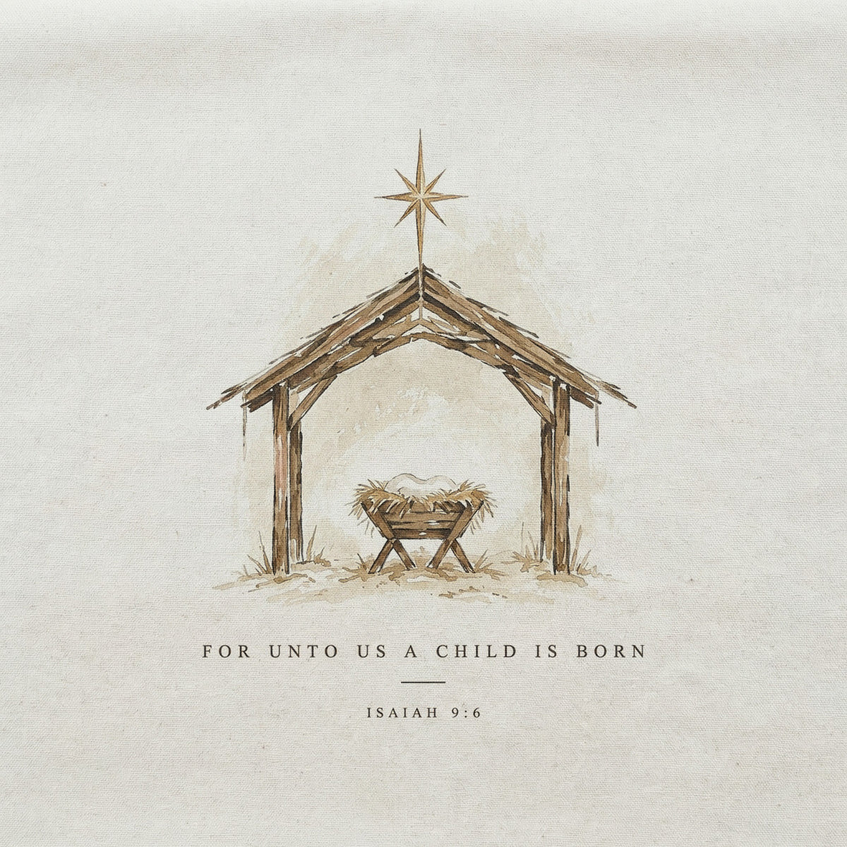 Unto Us Manger Christmas Cotton Tote Bag