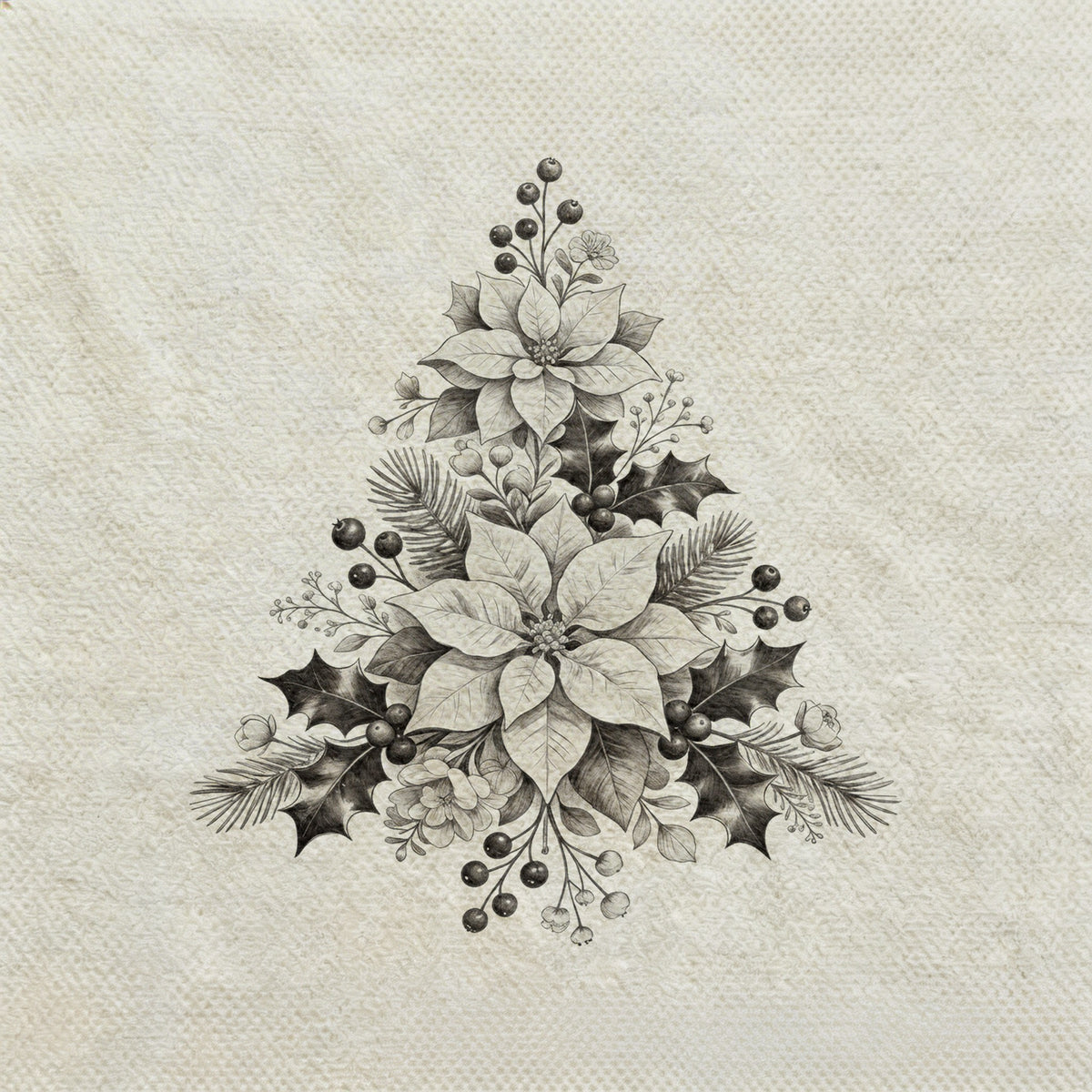 Floral Tree Foliage Christmas Throw Blanket