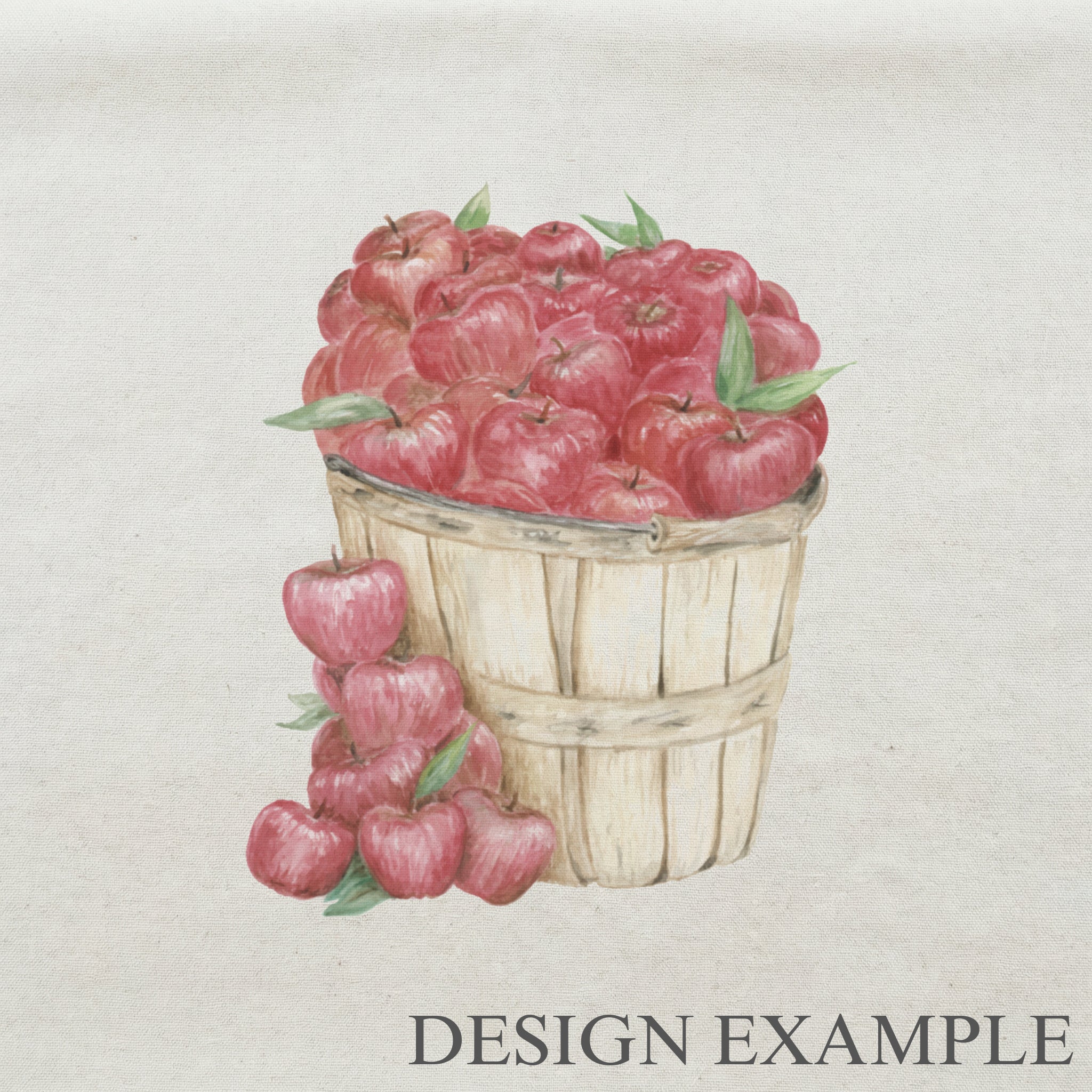 Throw Pillows - Apple Basket Watercolor