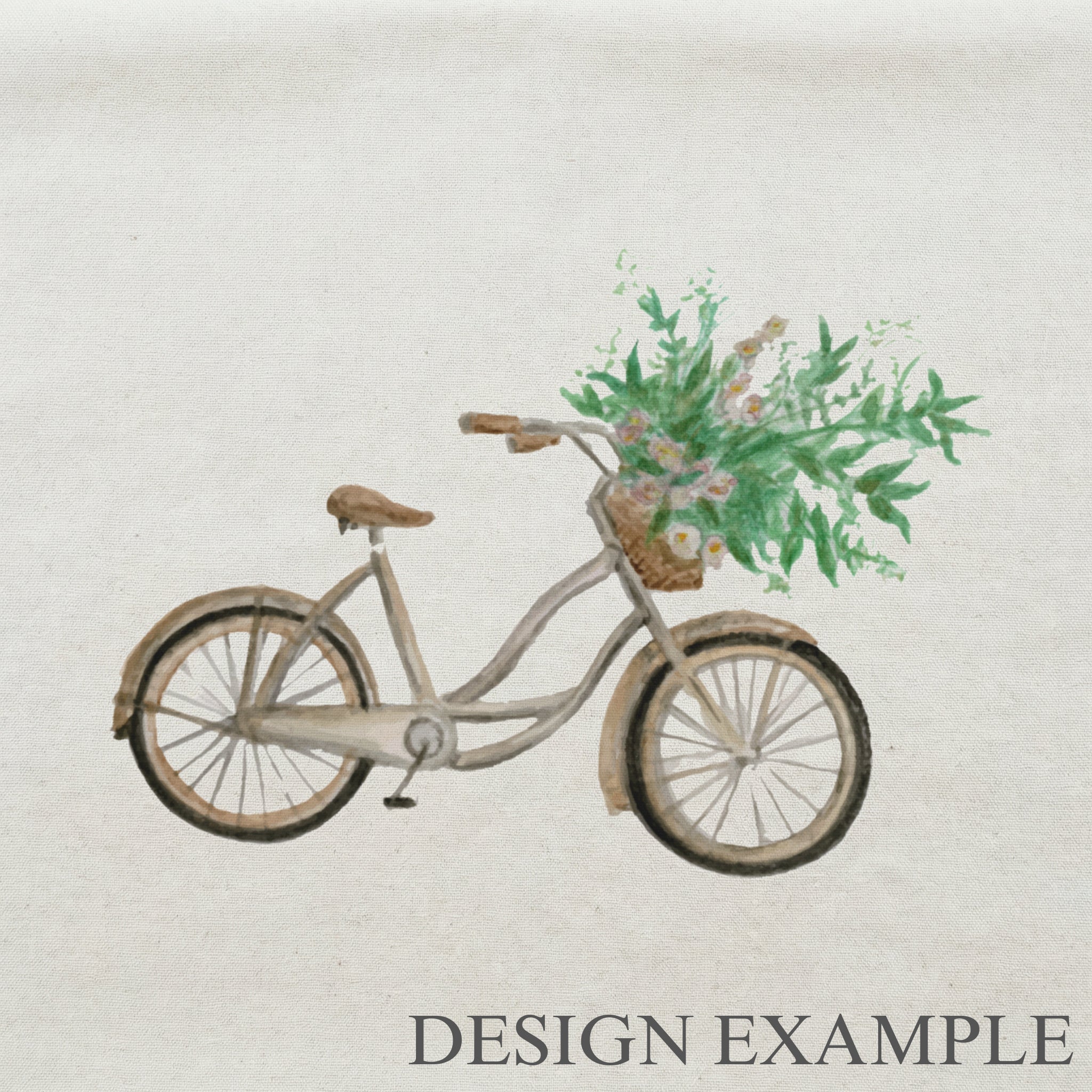 Throw Pillows - Floral Bike Watercolor