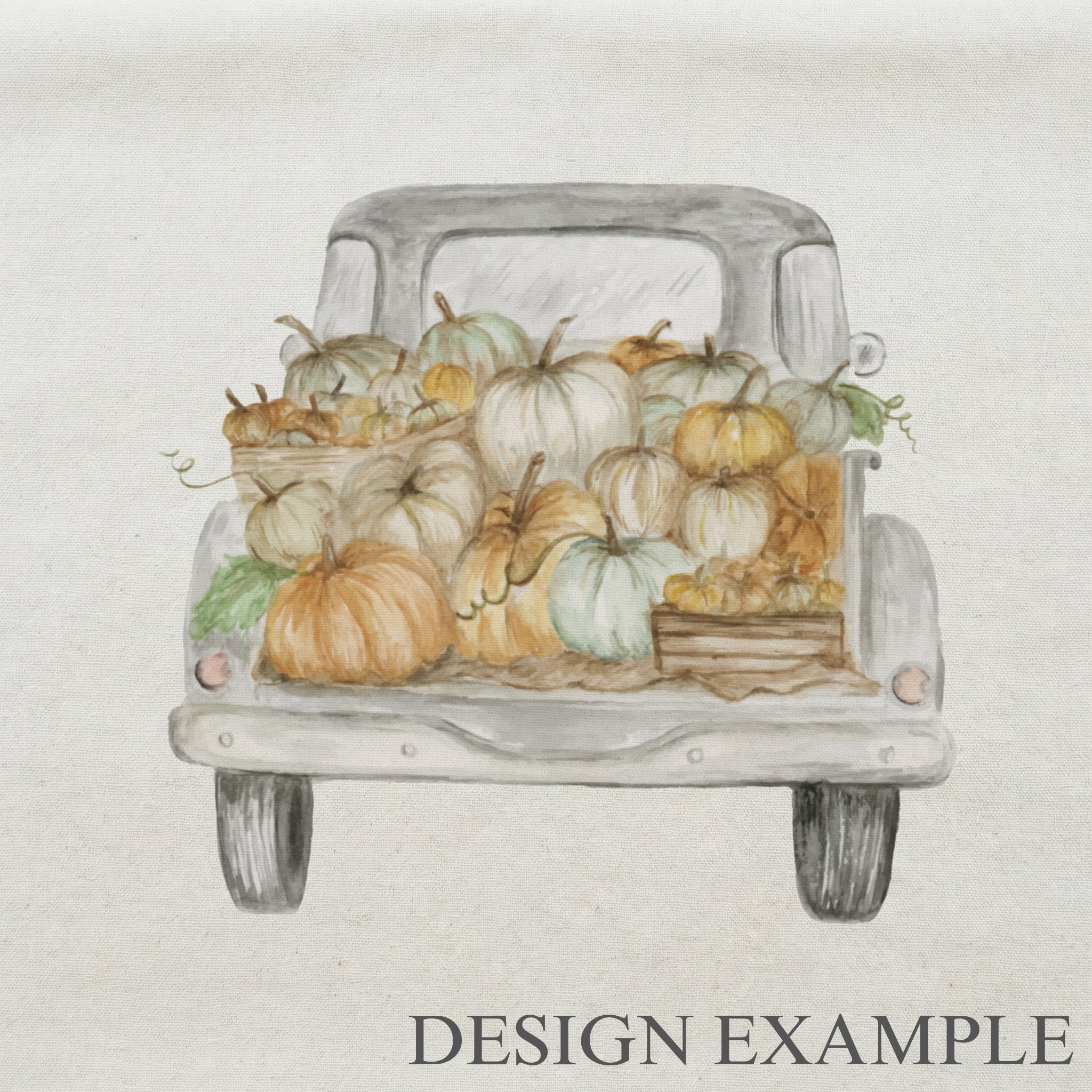 Throw Pillows - Pumpkin Truck Watercolor
