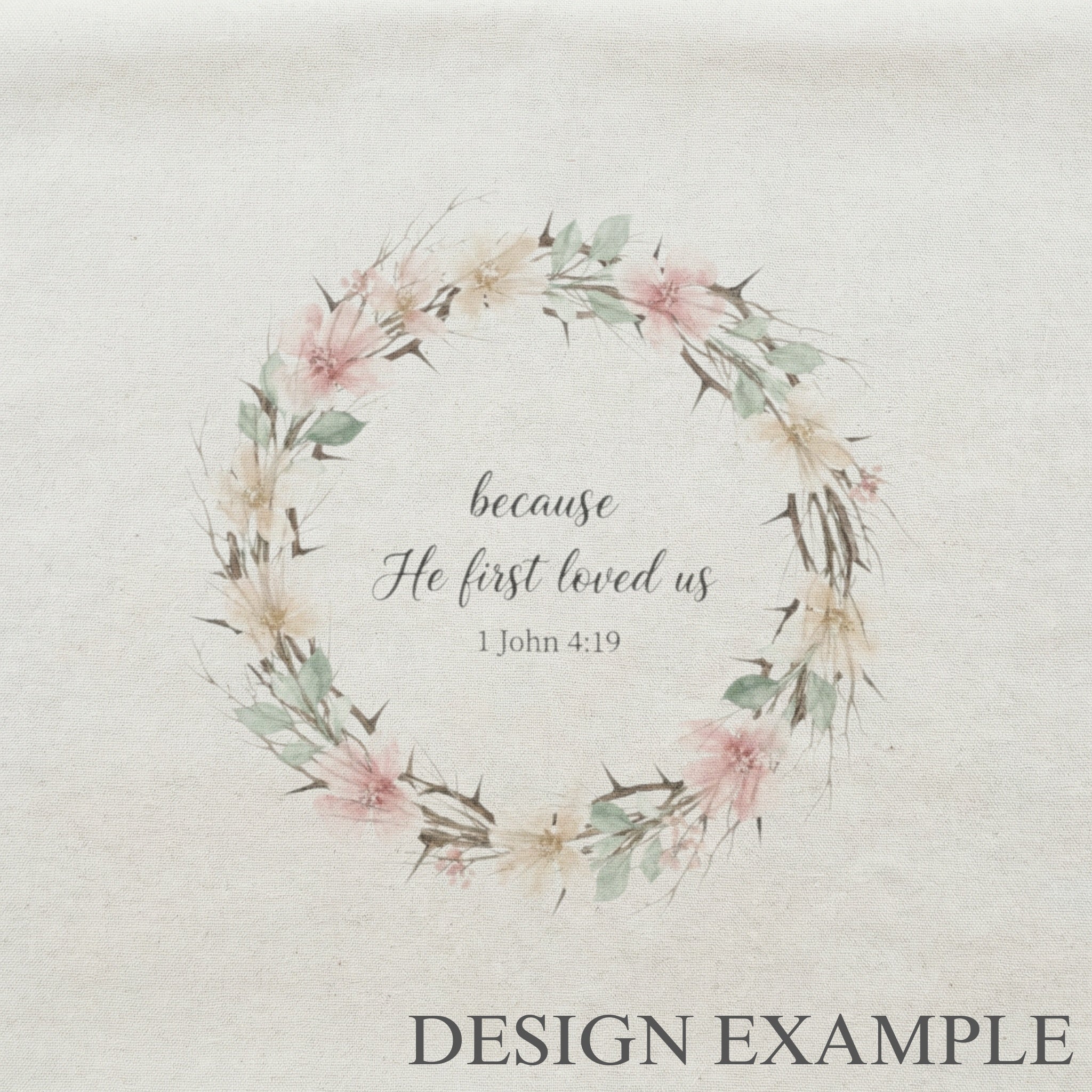 Throw Pillows - He First loved Wreath