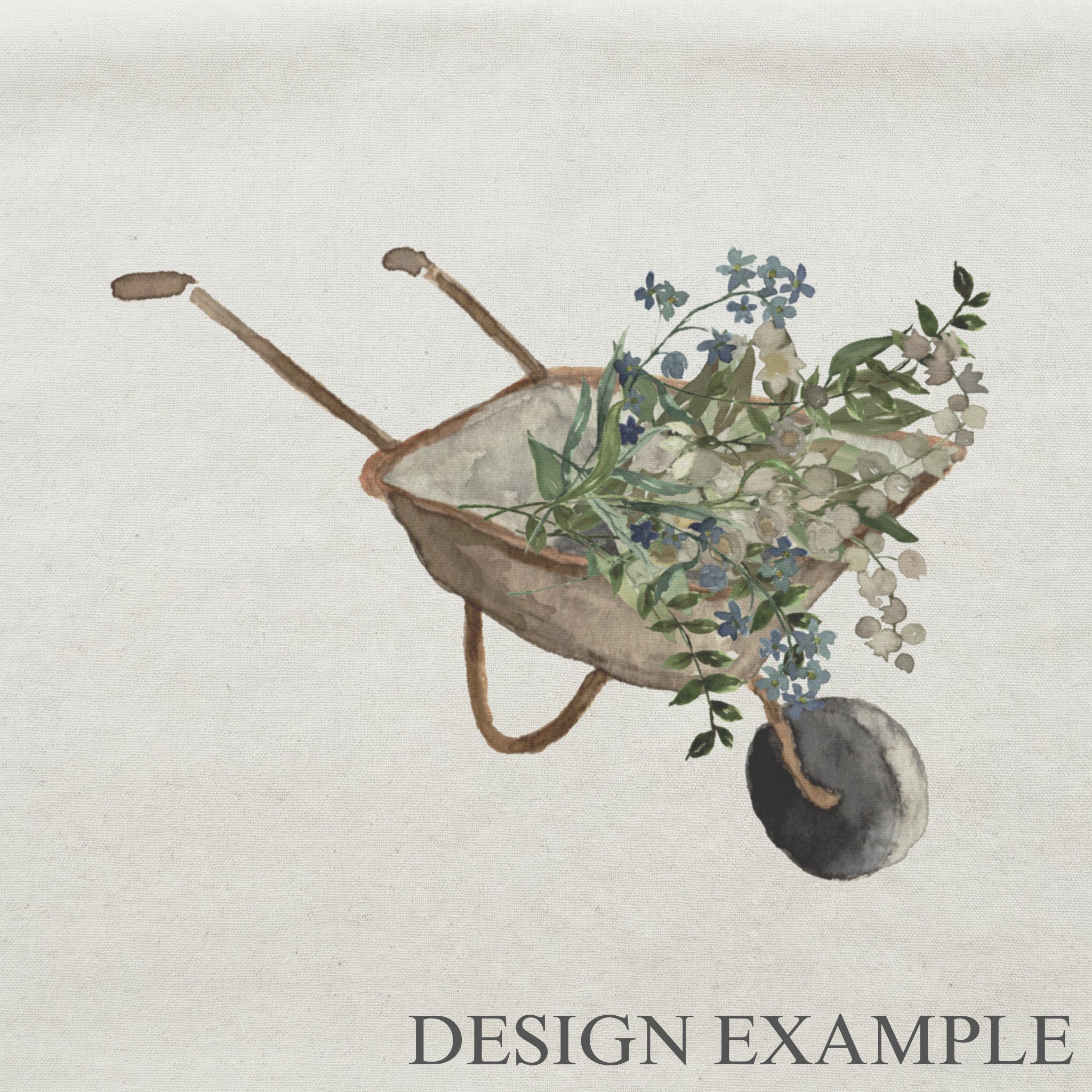 Throw Pillows - Wheel Barrow Watercolor