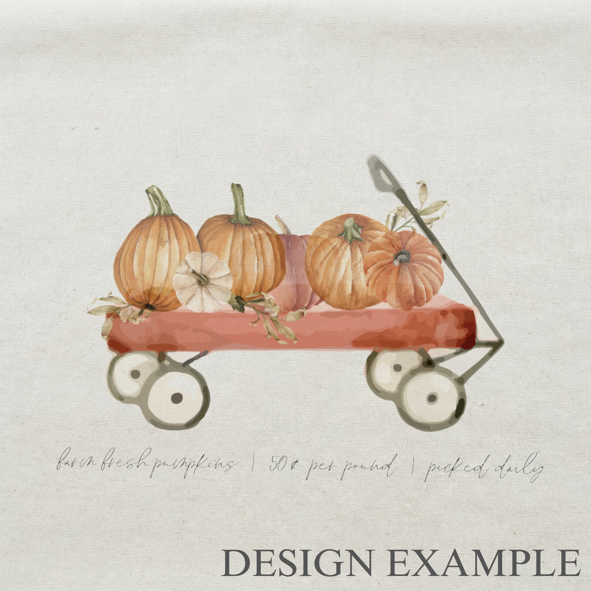 Throw Pillows - Pumpkin Wagon Watercolor