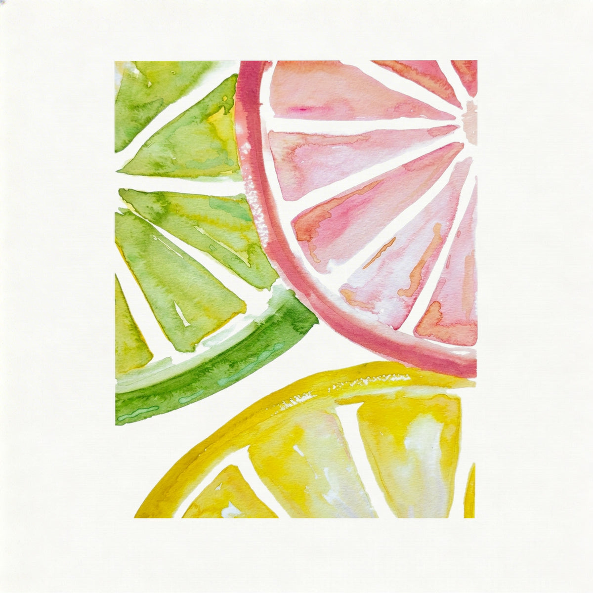 Wooden Frames - Watercolor Lemon Slices