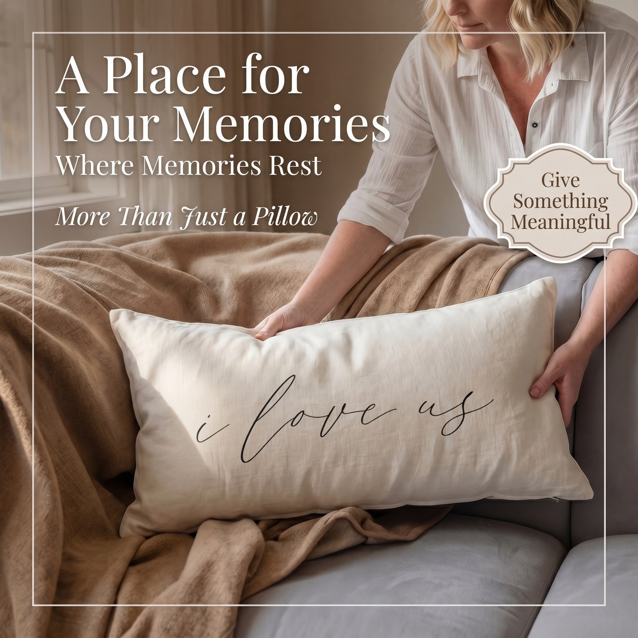 Lumbar Pillows - I Love Us Calligraphy