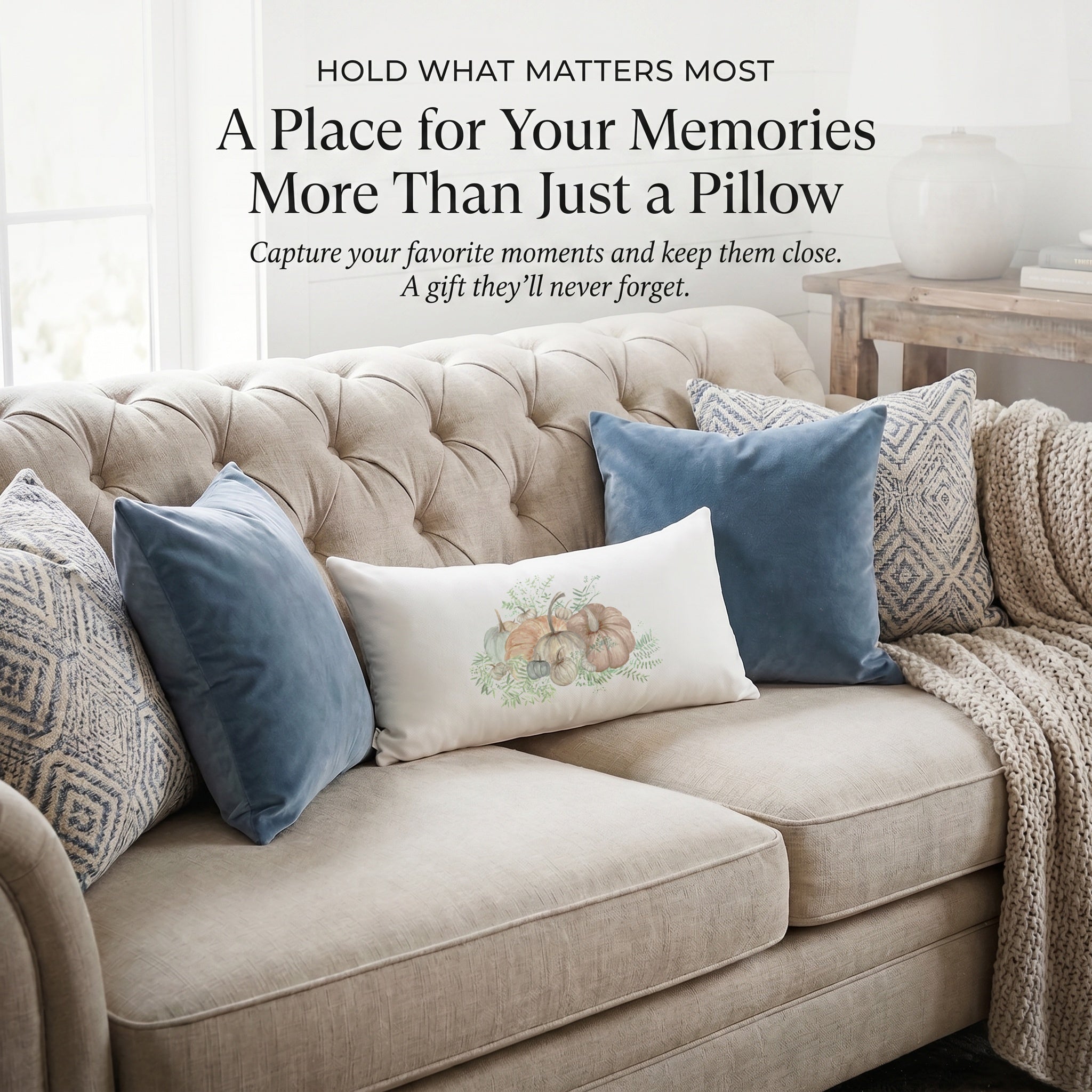 Lumbar Pillows - Pumpkin Bunch Watercolor