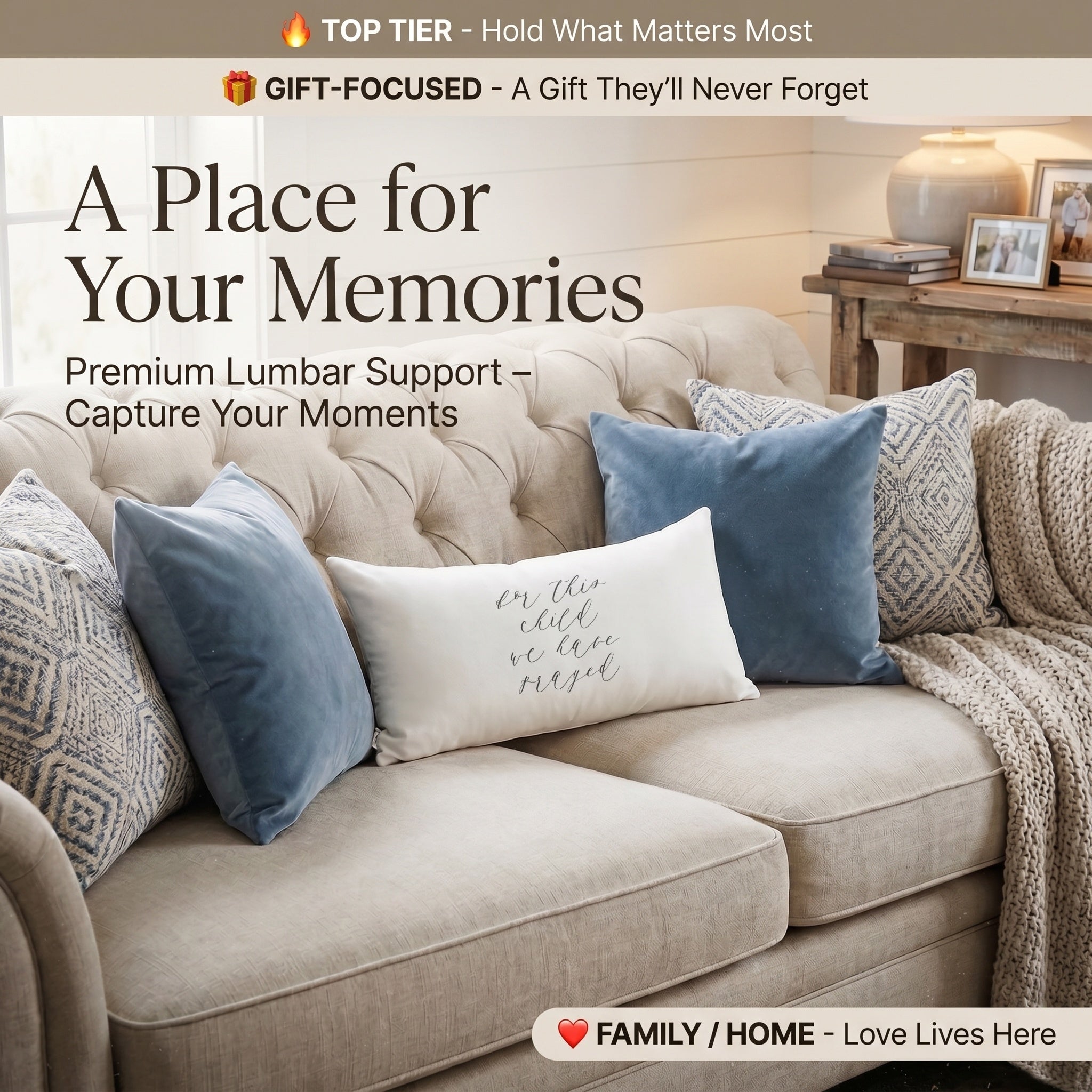 Lumbar Pillows - For This Child We Have Prayed