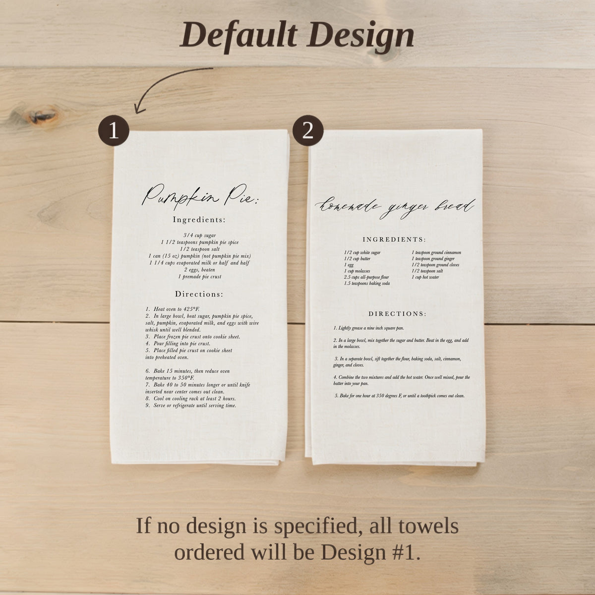 Tea Towel - Pumpkin Pie Recipe
