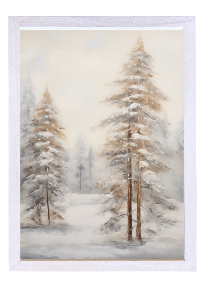 Snow Dusting Wood Framed Print