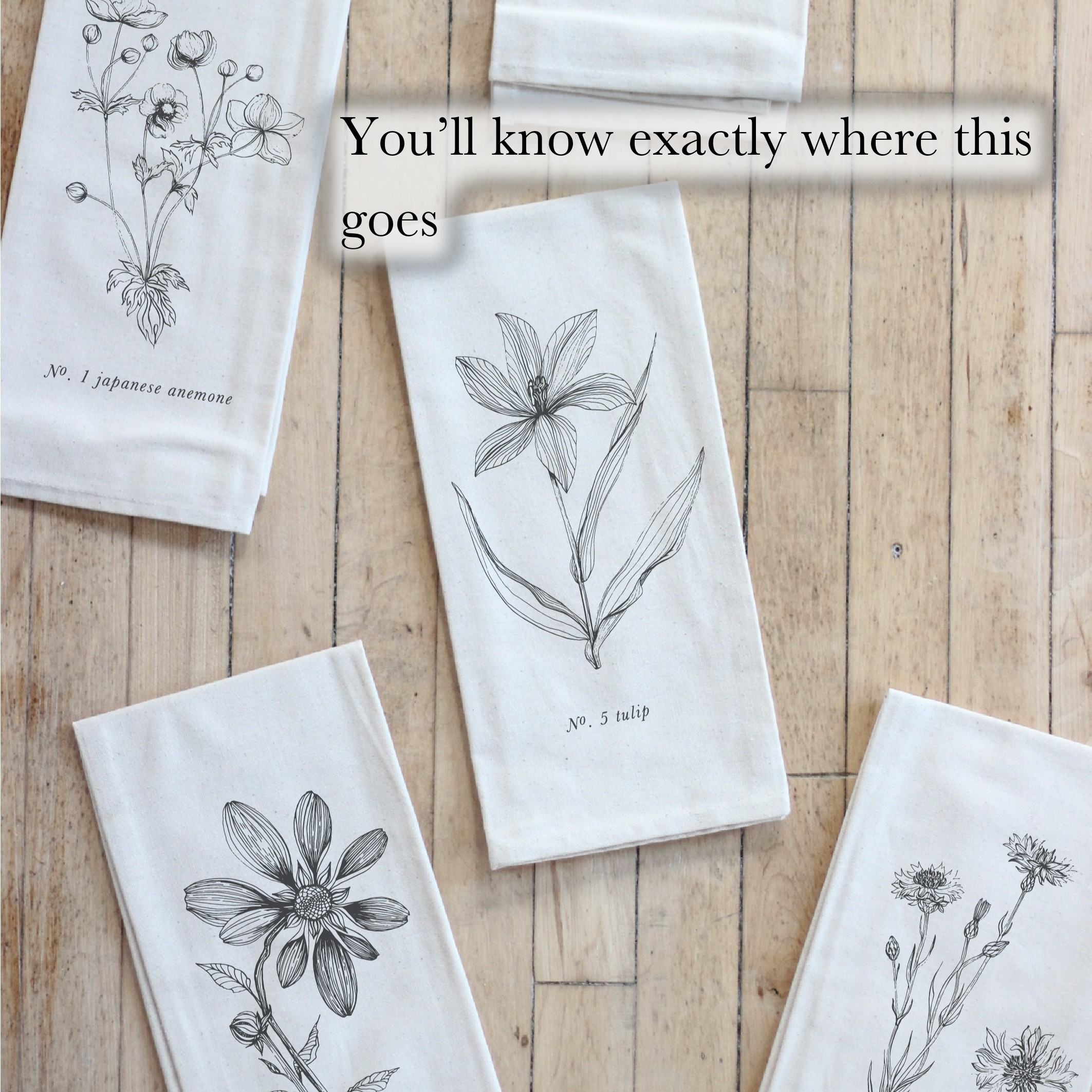 Tea Towel - Spring Cotton Bouquet