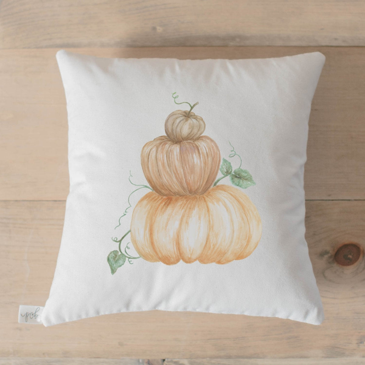 Throw Pillows - Pumpkin Stack Watercolor