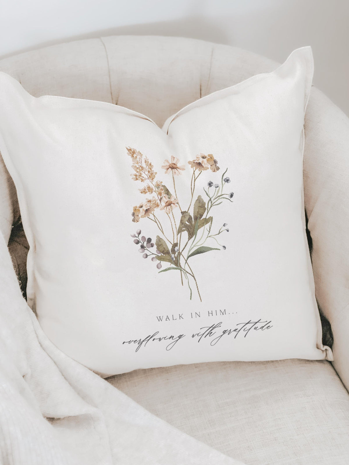 Throw Pillows - Overflowing with Gratitude
