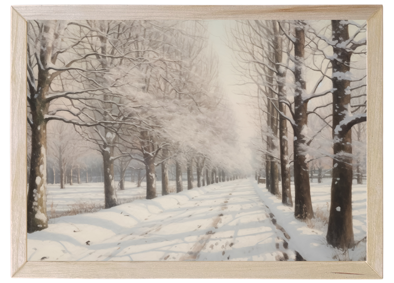 Winter Lane Wood Framed Print