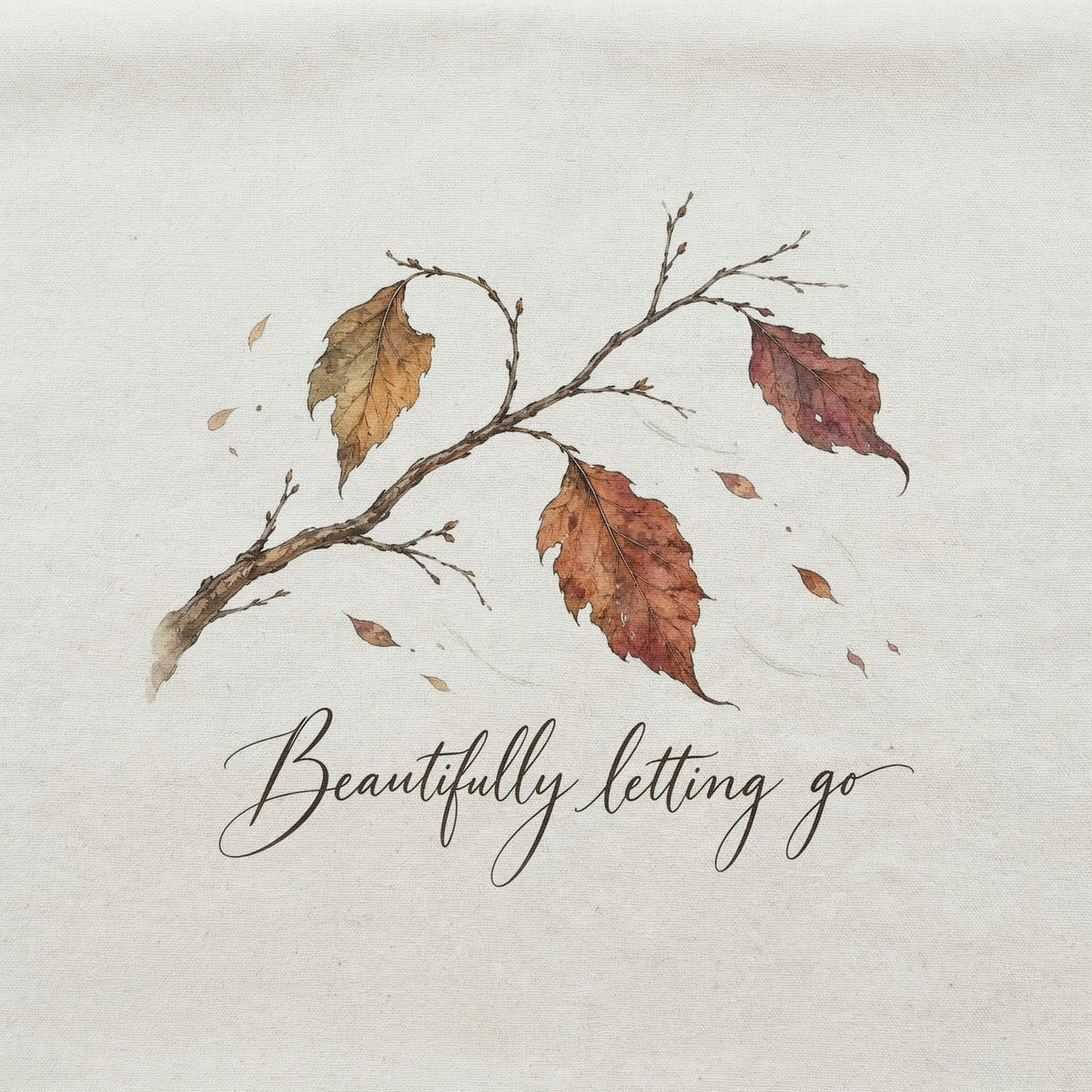 Beautifully Letting Go Fall Leaves Throw Pillow