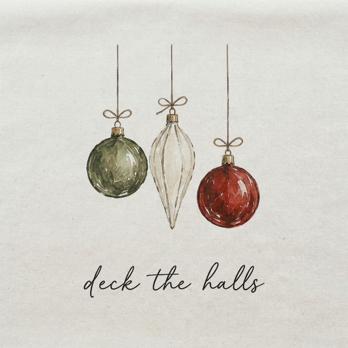 Deck the Halls Christmas Ornament Throw Pillow