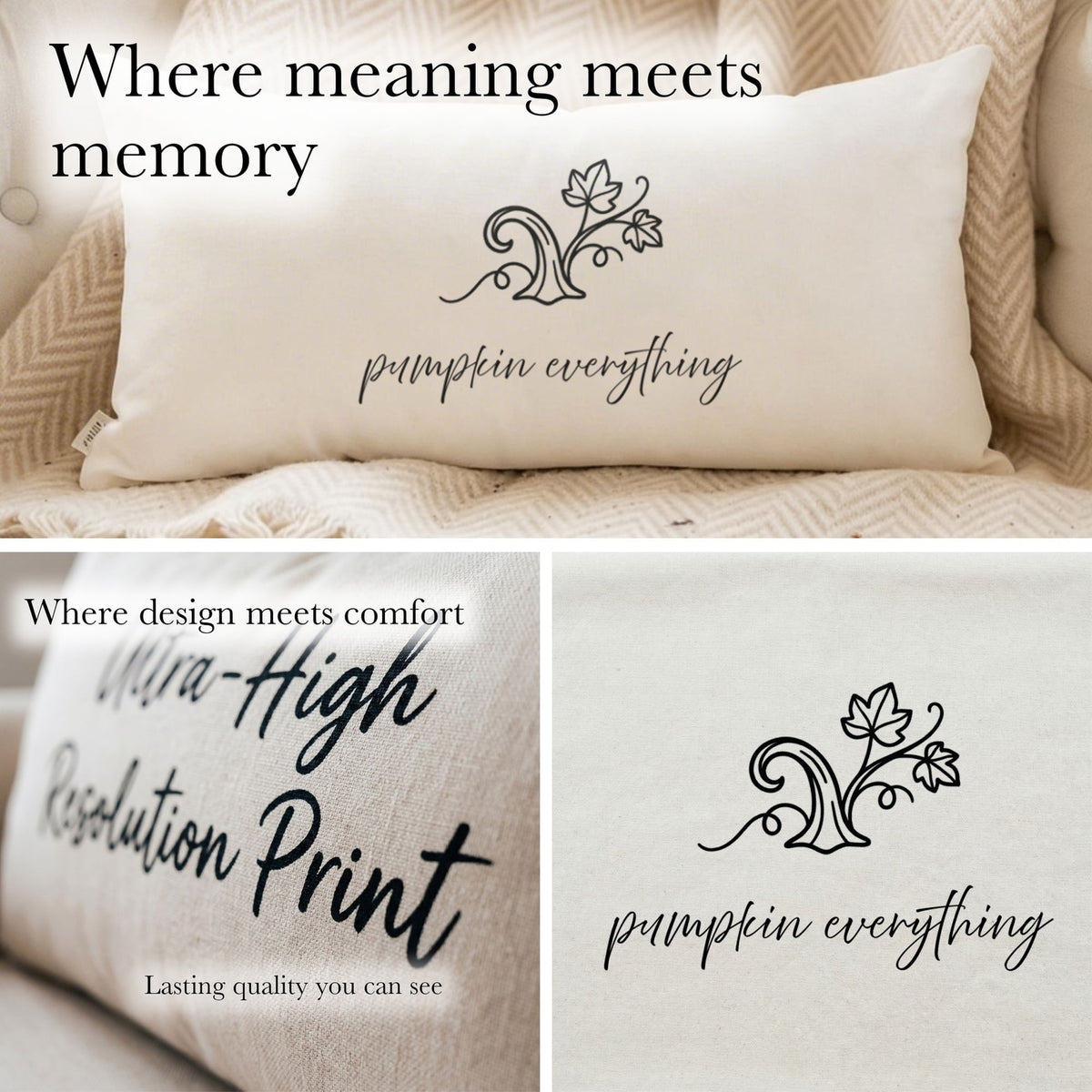 Pumpkin Everything Printed Lumbar Pillow