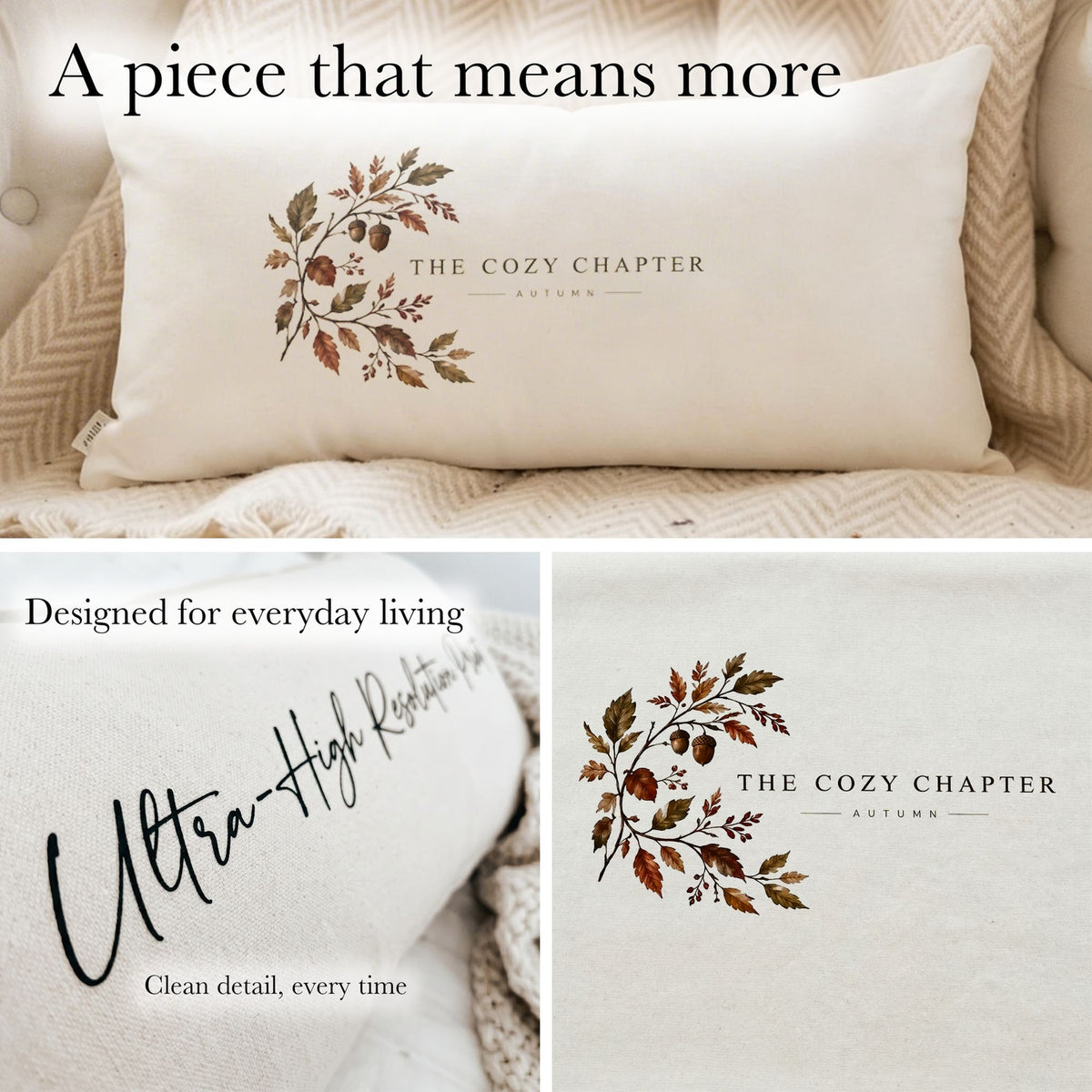 The Cozy Chapter Fall Printed Lumbar Pillow