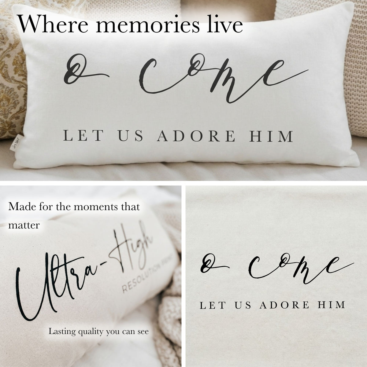 Lumbar Pillows - O Come Let Us Adore Him